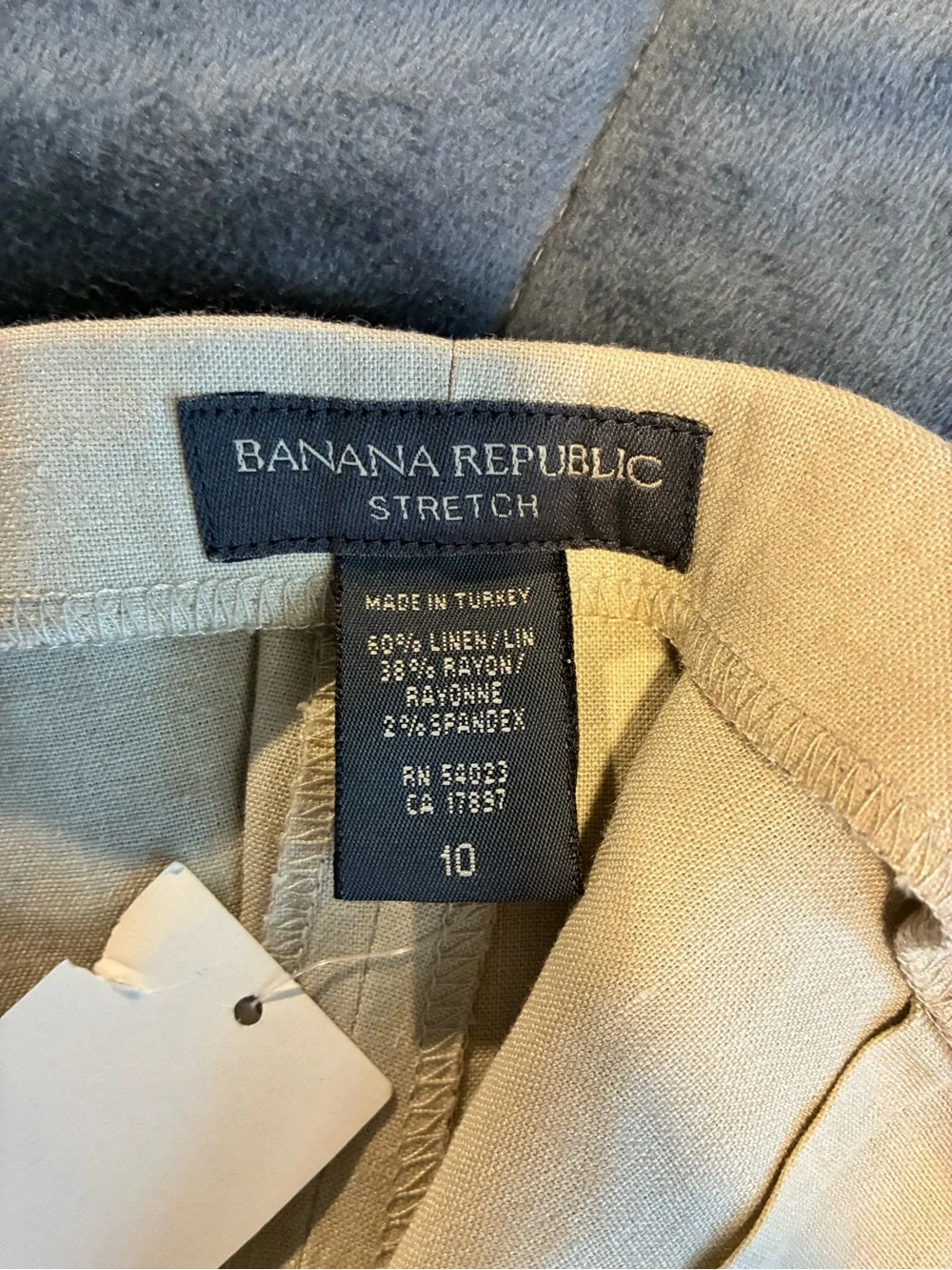 Banana Republic VTG 90s 10 Khaki Linen Blend Stretch Slacks Pants Minimalist